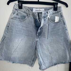 Indigo Rein Light Blue High-Rise Denim Cutoff Shorts